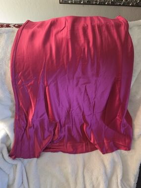 Silky Fuchsia Satin Midi Skirt